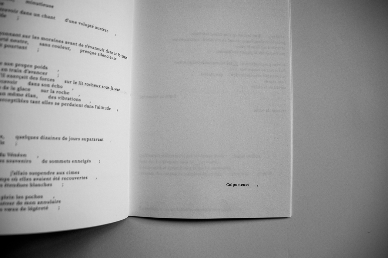 Perspectives Glaciaires, auto-édition, texte pour performance orale, mai 2024, p.8